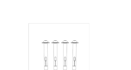 Desenho dos quatro parafusos de expansão.